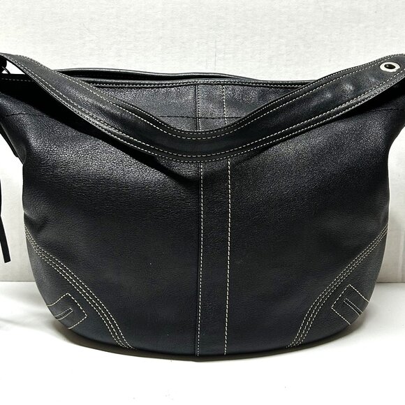 Coach black leather Hobo shoulder bag - Picture 1 of 8